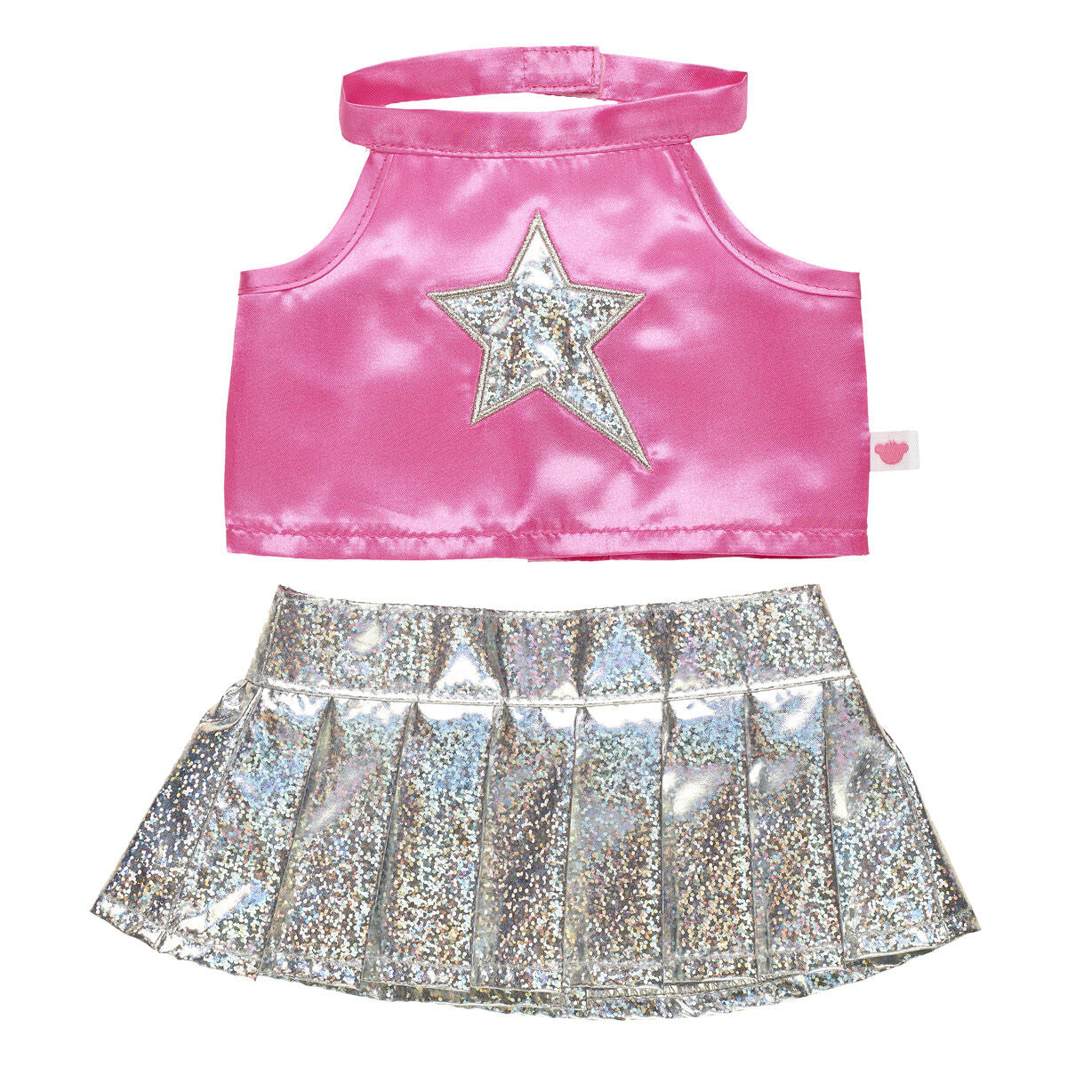 Silver Pleated Skirt Set