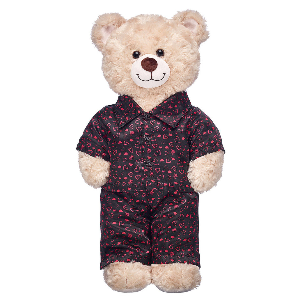 Black Heart Satin Pajamas