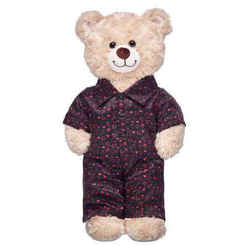 Black Heart Satin Pajamas