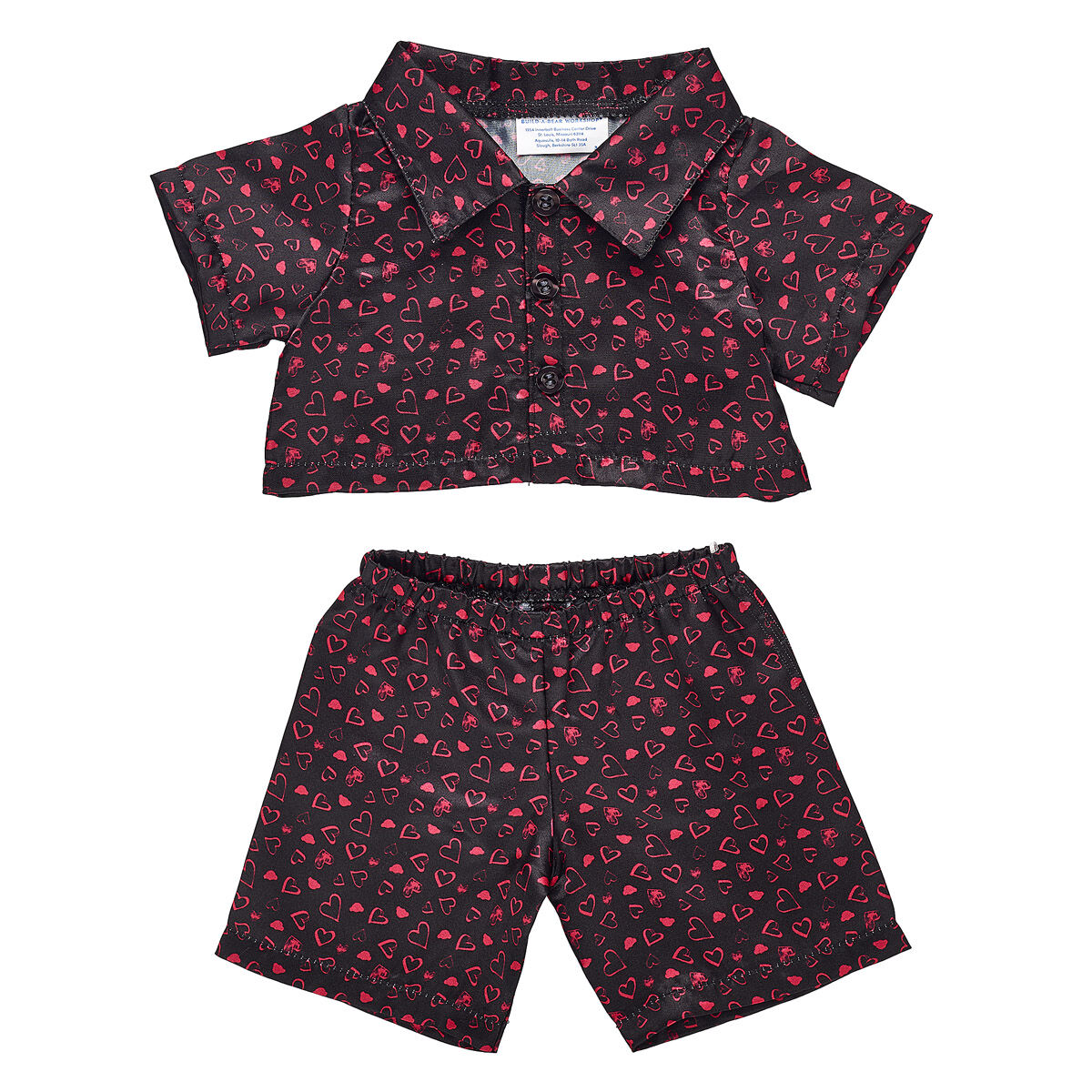 Black Heart Satin Pajamas