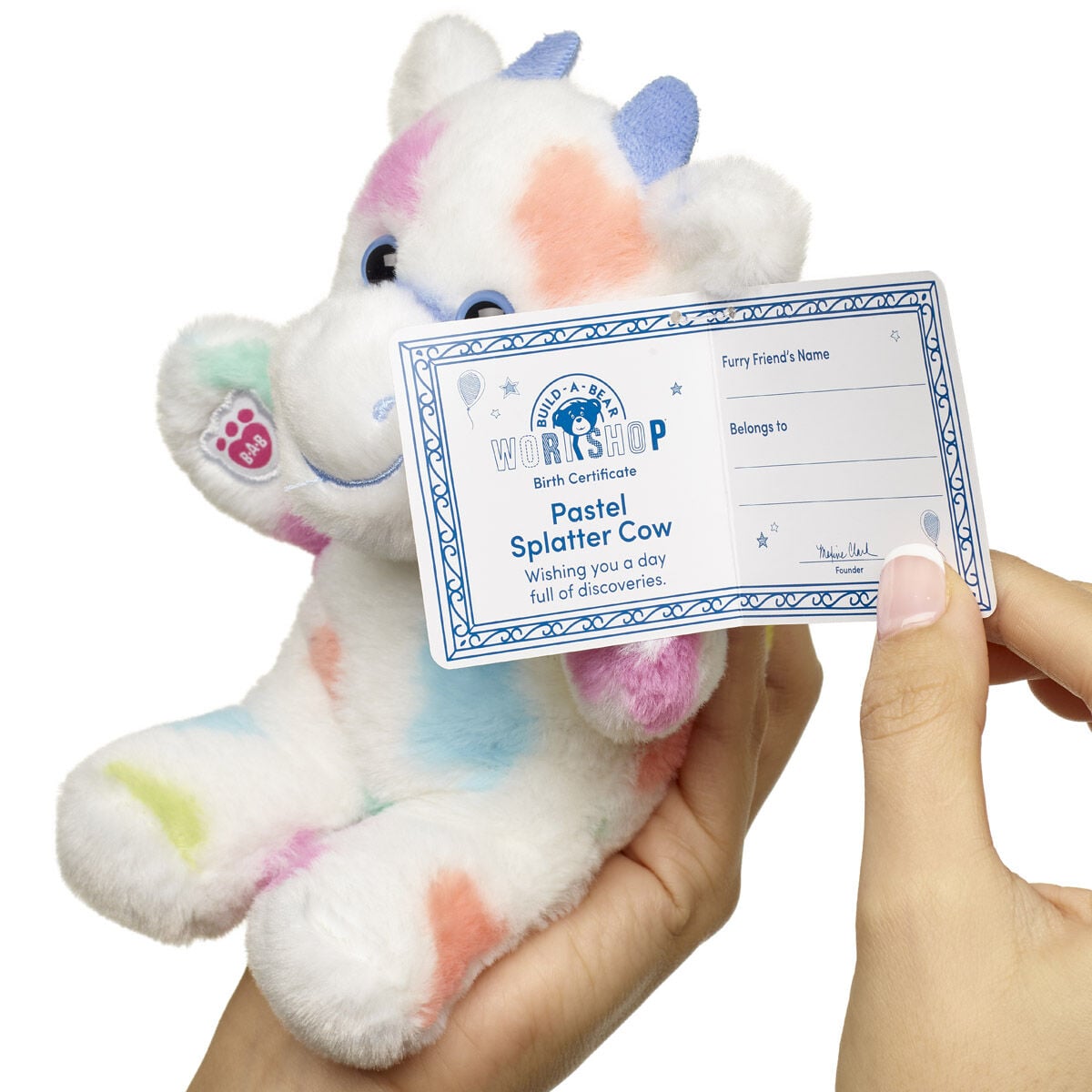 Build-A-Bear Mini Beans® Colorful Splatter Cow Stuffed Animal