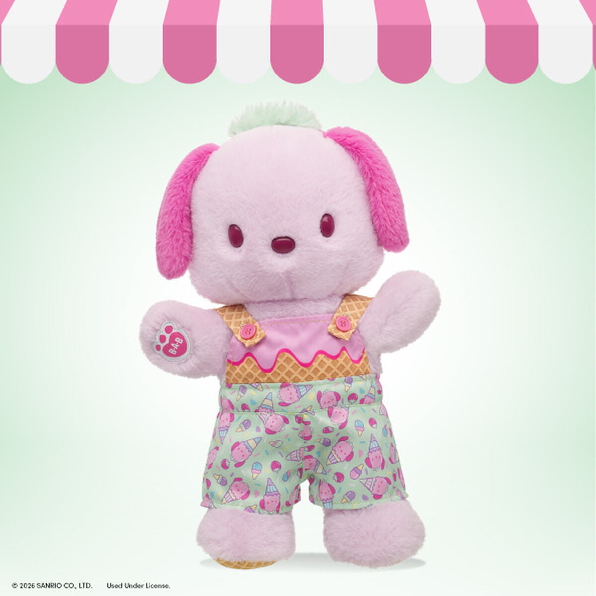 Sanrio® Hello Kitty® and Friends Strawberry Ice Cream Pochacco™ Plush with Overalls