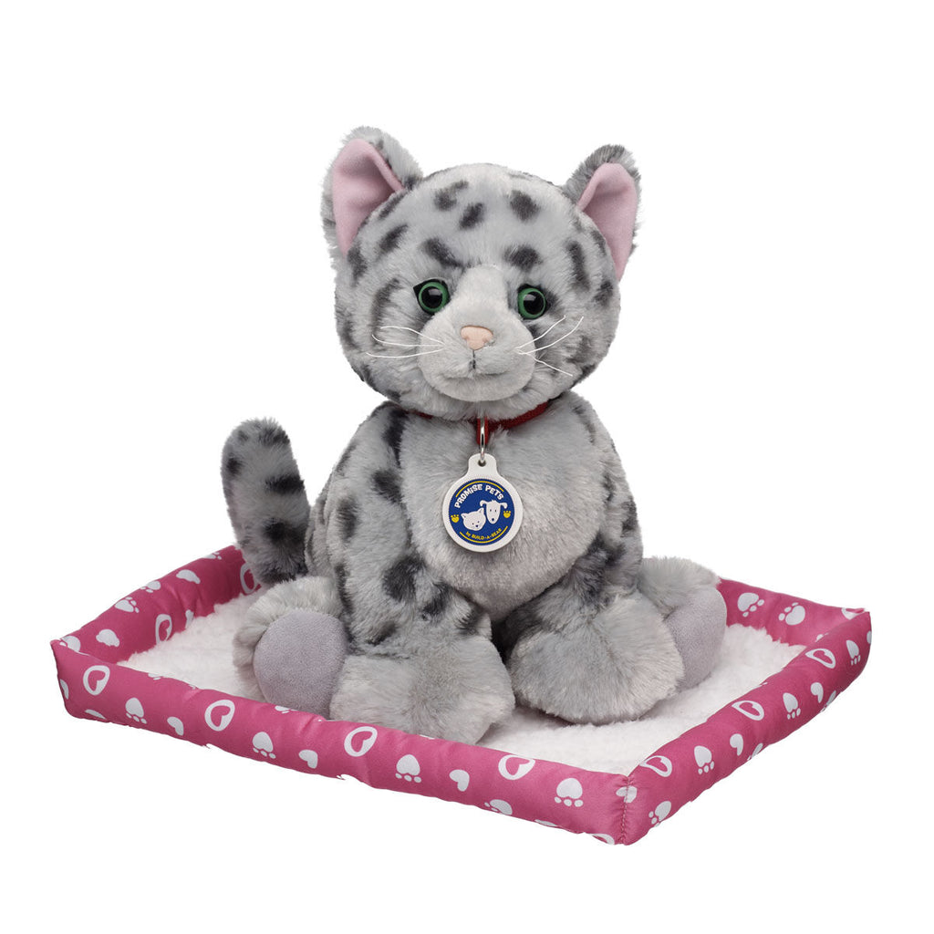 Promise Pets™ Ocicat Stuffed Animal with Pink Bed