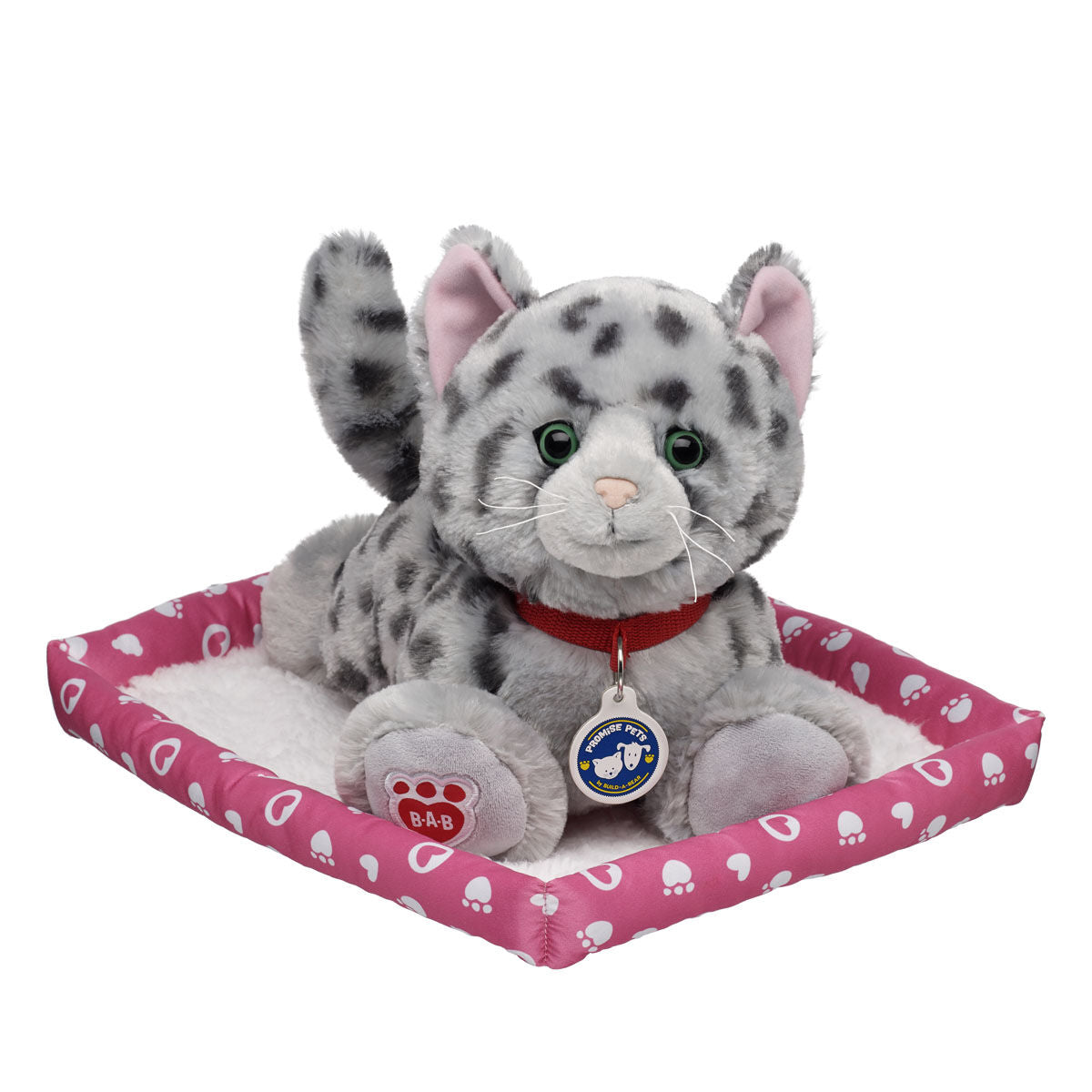 Promise Pets™ Ocicat Stuffed Animal with Pink Bed