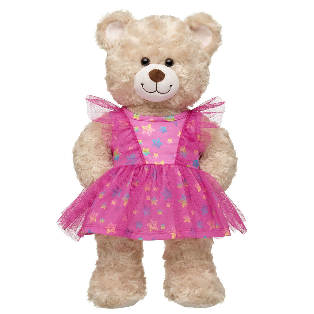 Pink Stars Tulle Sleeve Dress