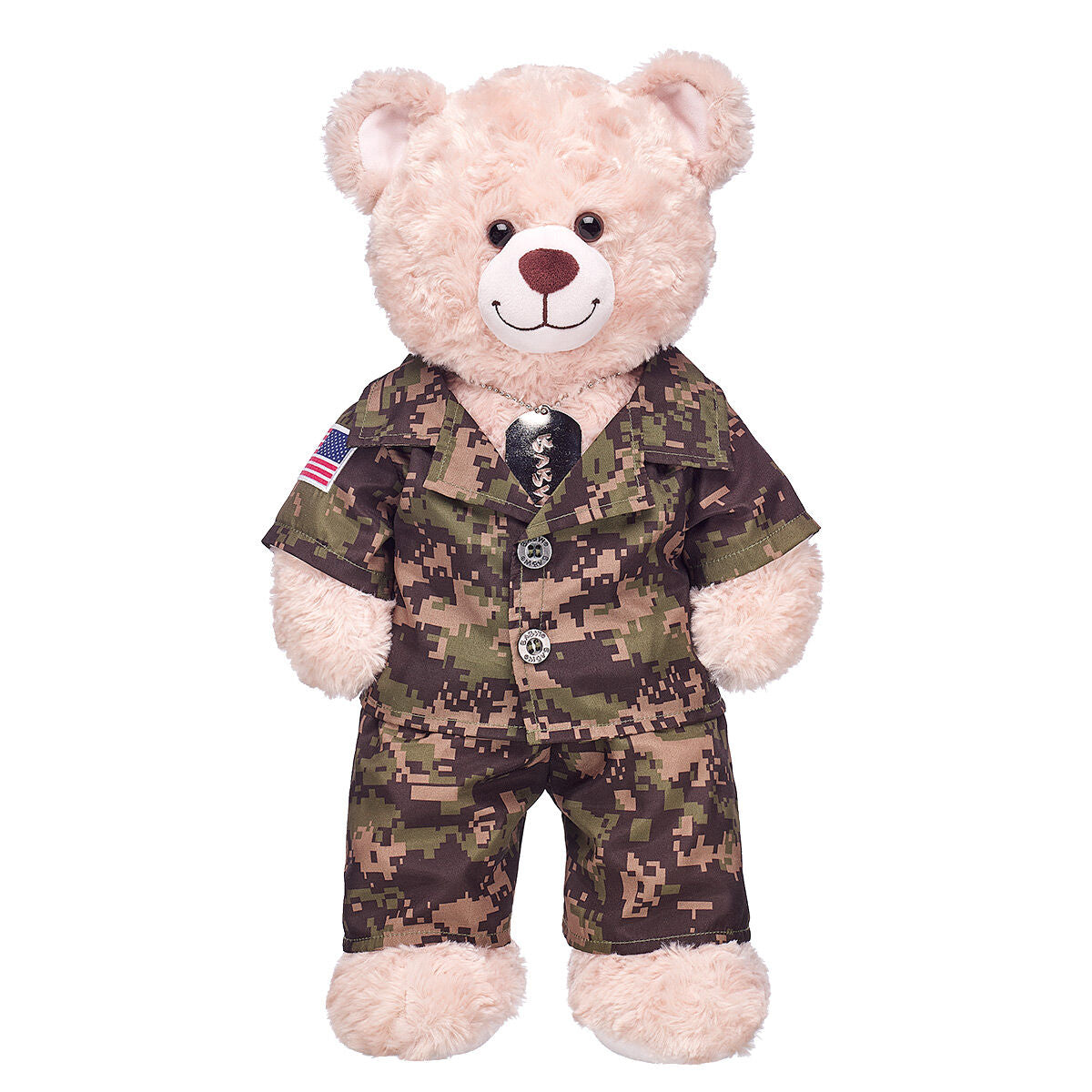 Green Digital Camo Uniform with USA Flag